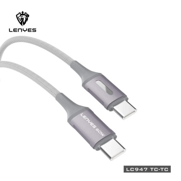 Lenyes LC947 USB C to USB C 60W USB Type C Fast Charging Nylon Braided Cord
