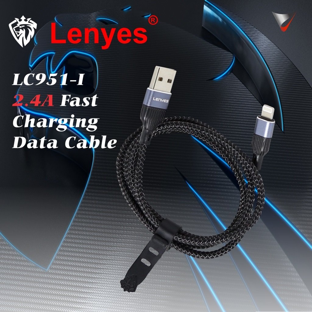 LENYES Fast Charging Data Cable LC951 USB Lighting to USB-A 2.4 Male Charger Cable 3 Feet