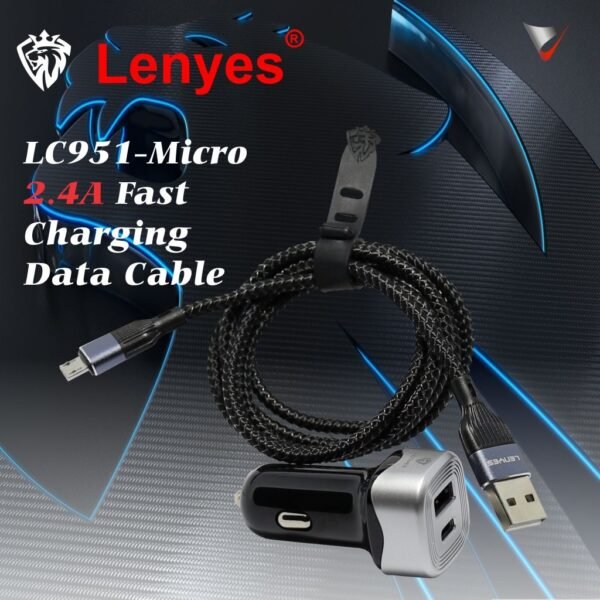 LENYES Fast Charging Android Charger Cable LC951 Micro USB to USB-A 2.4A Male Charger Cable 3 Feet