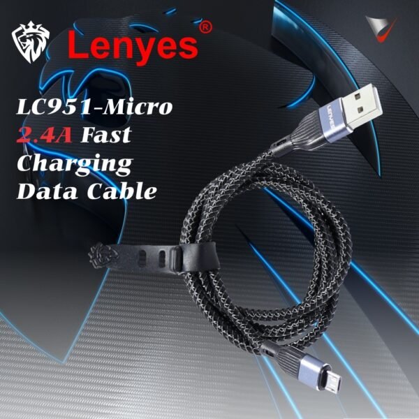 LENYES Fast Charging Android Charger Cable LC951 Micro USB to USB-A 2.4A Male Charger Cable, 3 Feet