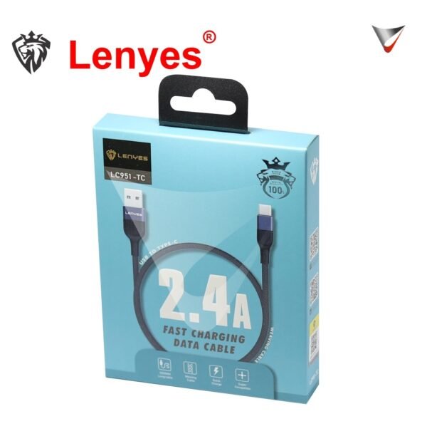 LENYES Fast Charging Data Cable LC951 USB Type-C to USB-A 2.4A Male Charger Cable